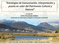 Brindarán en Noviembre un taller sobre Patrimonio Cultural y Natural 