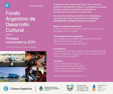 Brindarán charla sobre becas del Fondo Argentino de Desarrollo Cultural