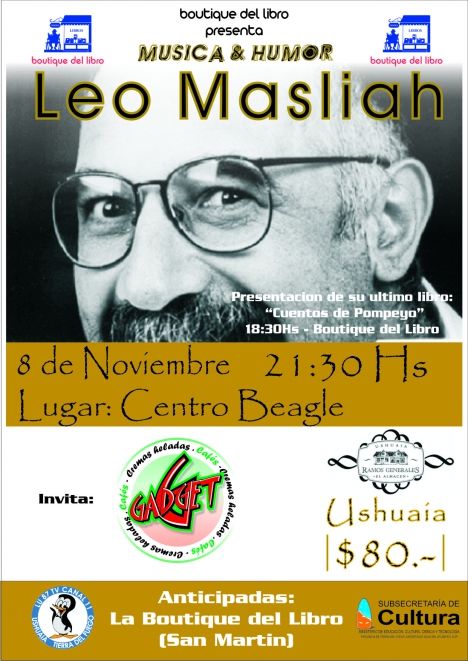 Leo Masliah se presentará en Ushuaia