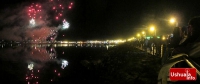 Magnífico espectáculo de fuegos artificiales sobre la Bahía Ushuaia